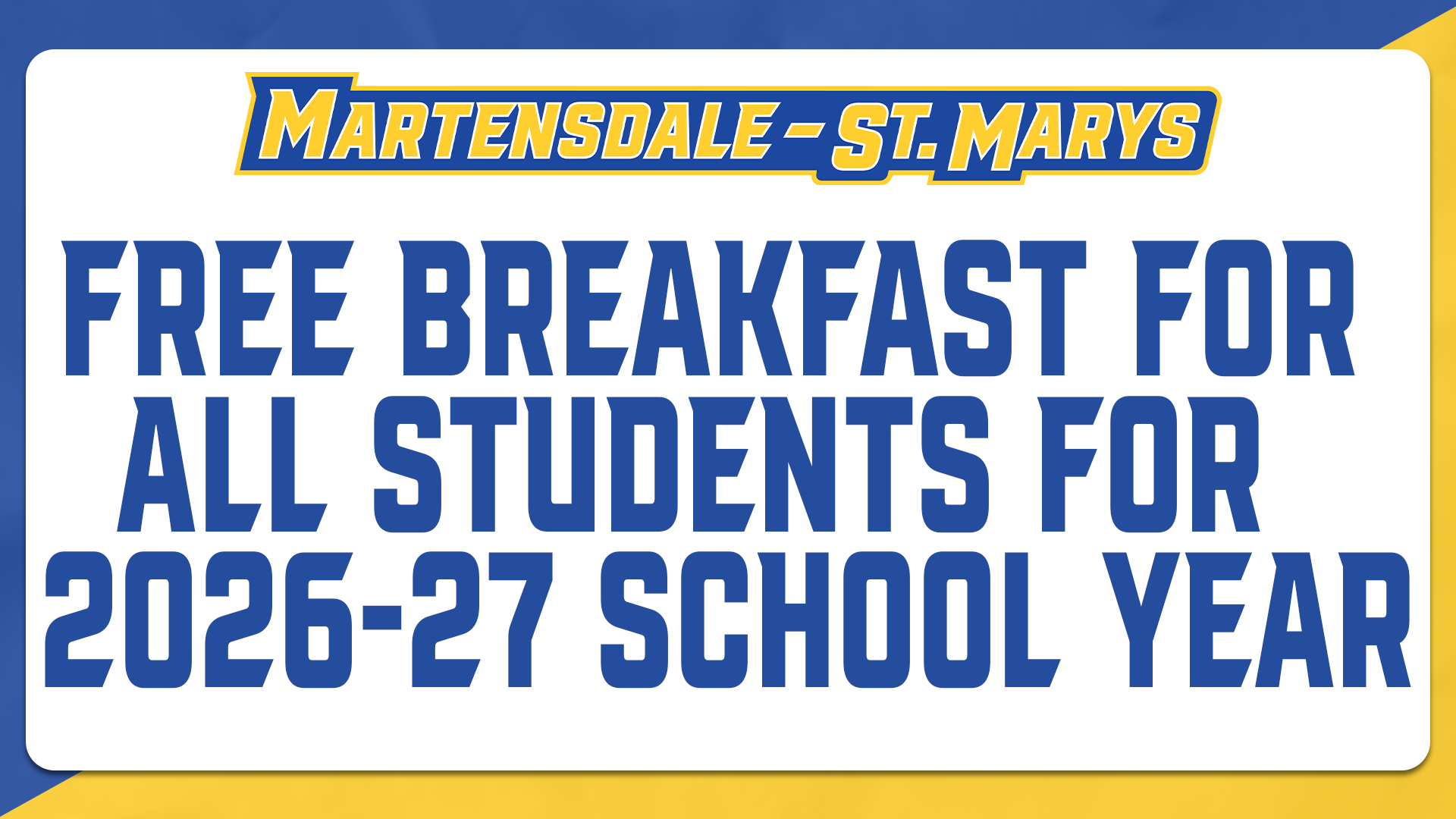 Fueling the Blue Devils: Free Breakfast for 2026-27 School Year!